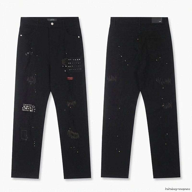 AMIRI Rivet Punk Style Black Pants