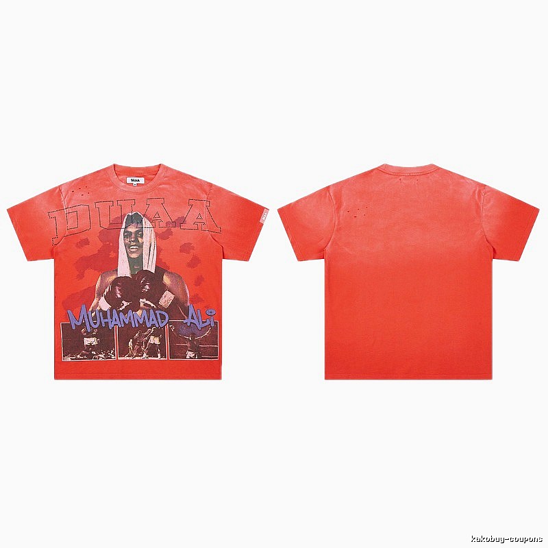 DUAA Ali Print Vintage Style Orange-red T-shirt