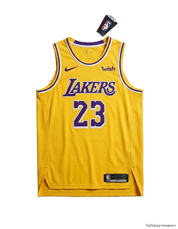 Nike LeBron James Lakers yellow jersey.