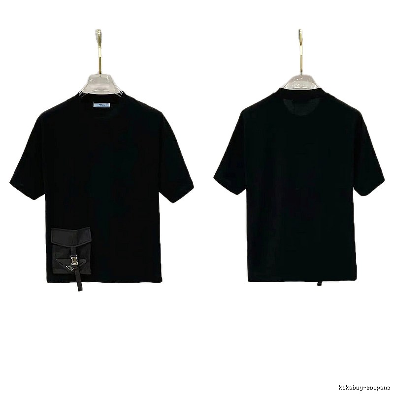 Prada Pocket Collection Minimalist Style Black Short-sleeved T-shirt