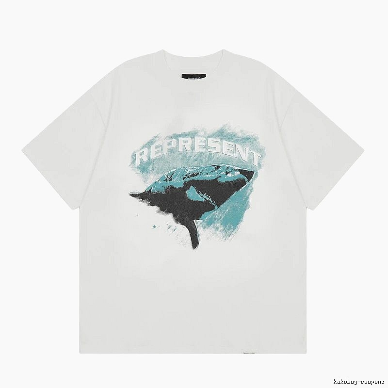 Represent Orca Print Vintage Style White T-Shirt