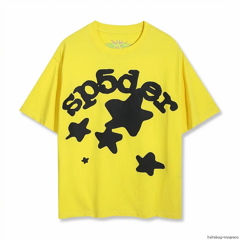Sp5der Star Trend Brand Yellow T-shirt
