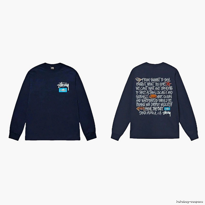 Stussy Ocean Protection Style Dark Blue Long-sleeve