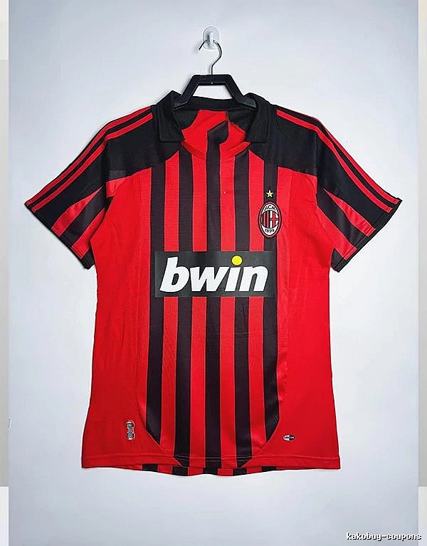 AC Milan Premium Style Retro soccer jersey Red Black Striped for Resort Outfits
