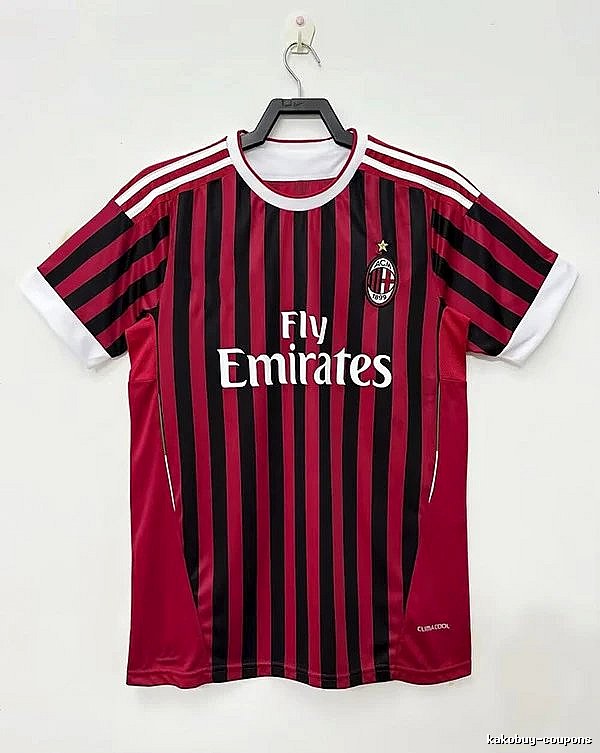 AC Milan Urban Retro soccer jersey Red Black Striped with Statement Pattern