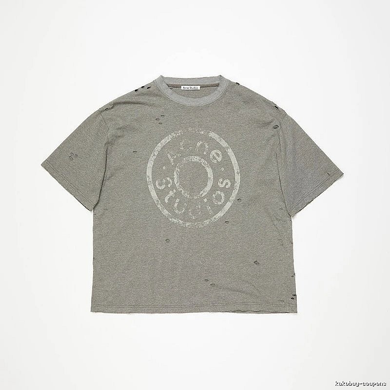 Acne Studios 2090-80 Gray Style Ac908041 Stockholm Logo T-Shirt Warm Weather