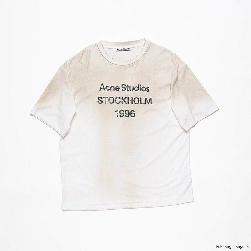Acne Studios 2090-80 White Style Ac908026 Stockholm Logo T-Shirt Travel Styling
