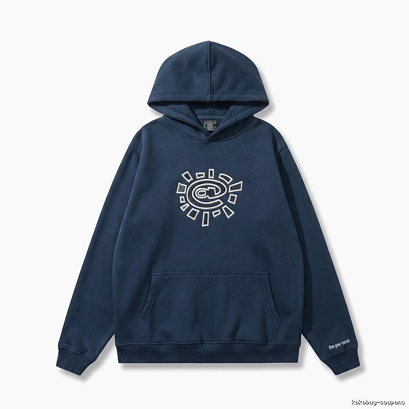 ADWYSD retro-style navy blue hoodie