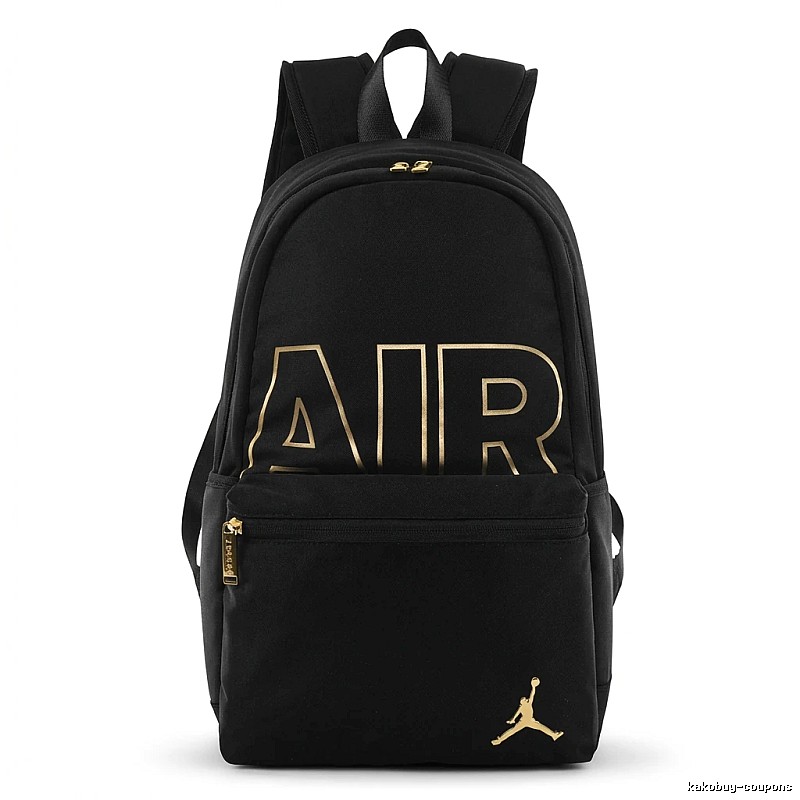 AIR JORDAN simple style black and gold backpack