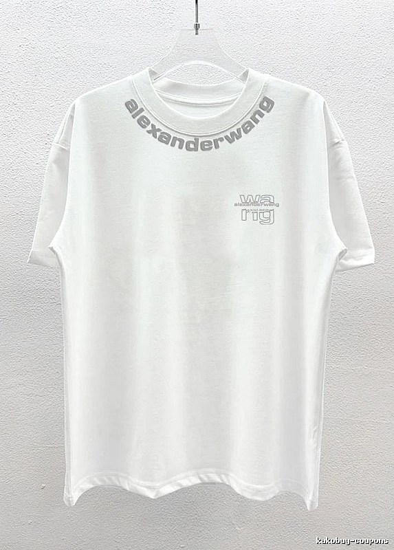 Alexander Wang Printed Street Style White T-Shirt