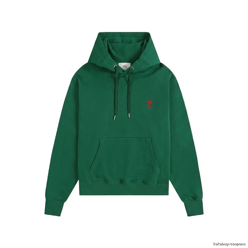 AMI classic simple style green hoodie