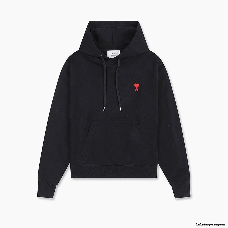 AMI Love Embroidery Trendy Brand Black Sweatshirt