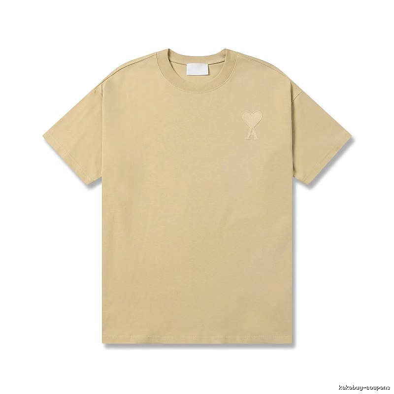 AMI Love Minimalist Style Beige T-shirt