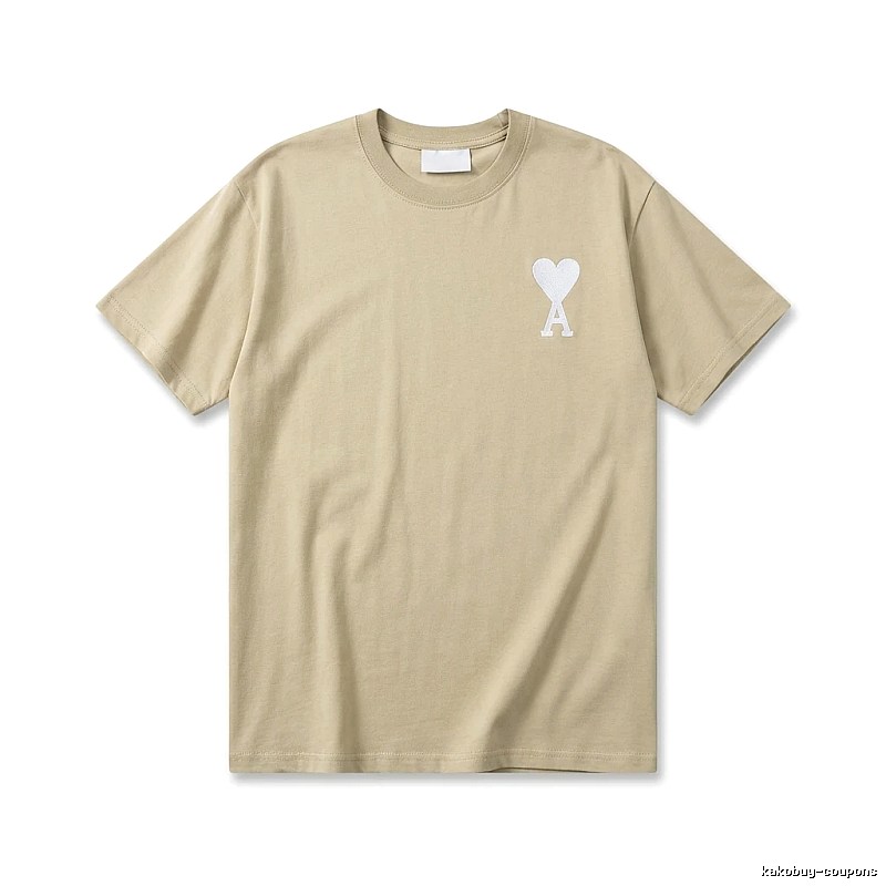 AMI minimalist style beige T-shirt