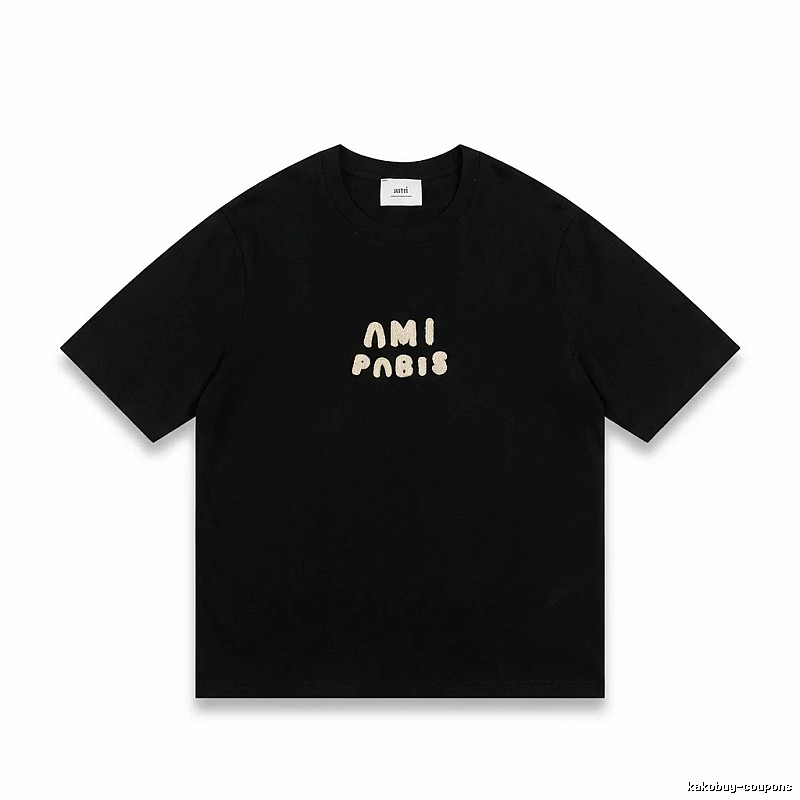 AMI Paris Alphabet Style Black T-shirt