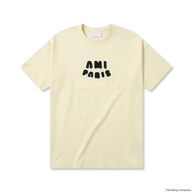 AMI Paris Casual Style Off-White T-shirt
