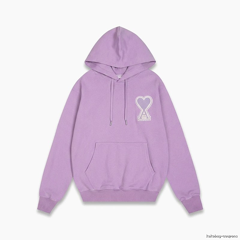 AMI series trendy brand light purple hoodie
