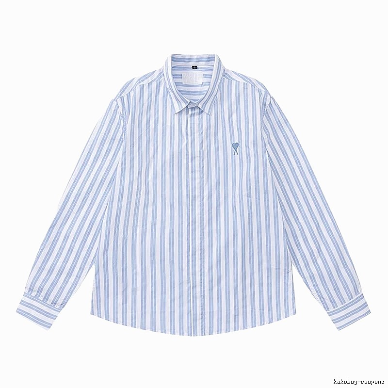 AMI Stripe Simple Blue Shirt