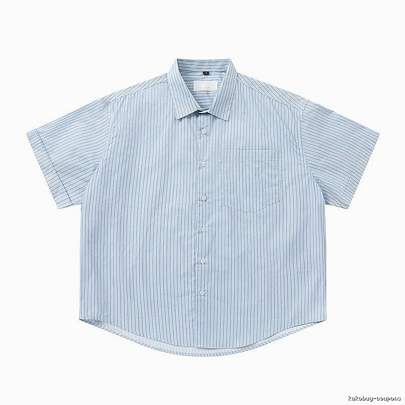 AMI striped minimalist style blue shirt