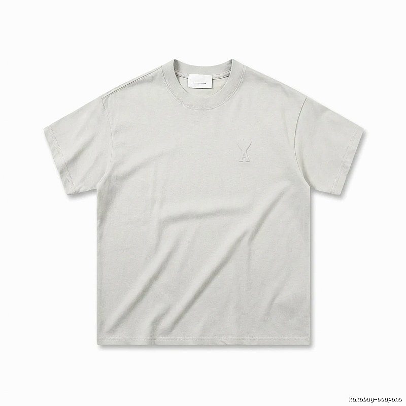 AMI Three-dimensional LOGO Simple White T-shirt
