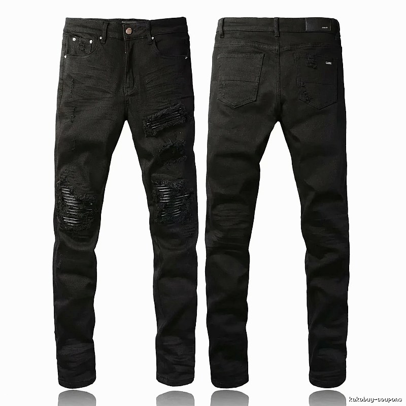 AMI Trendy Black Pants with Holes