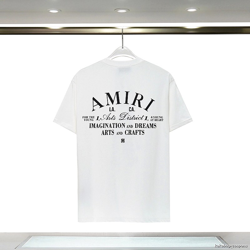Amiri Casual Graphic T-shirt White Blue Amiri for Comfortable Styling