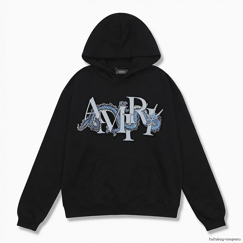 AMIRI Dragon-Patterned Trendy and Cool Black Sweatshirt