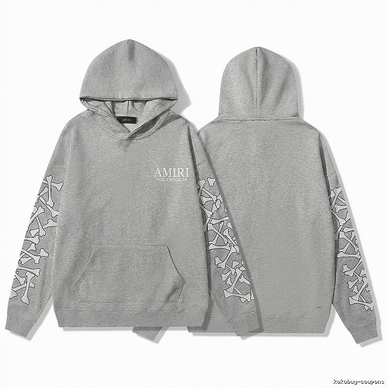 AMIRI gray hoodie with bone print