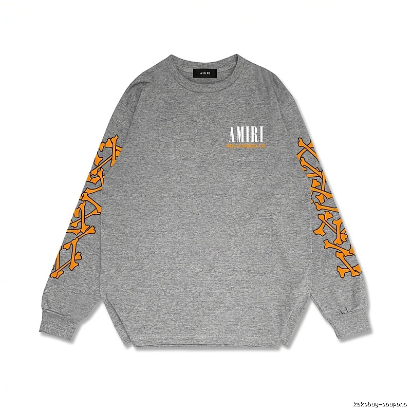 AMIRI Grey and Orange Trendy and Cool Sweatshirt