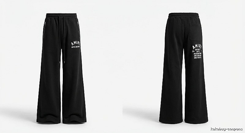 AMIRI Letter Print Casual Black Pants