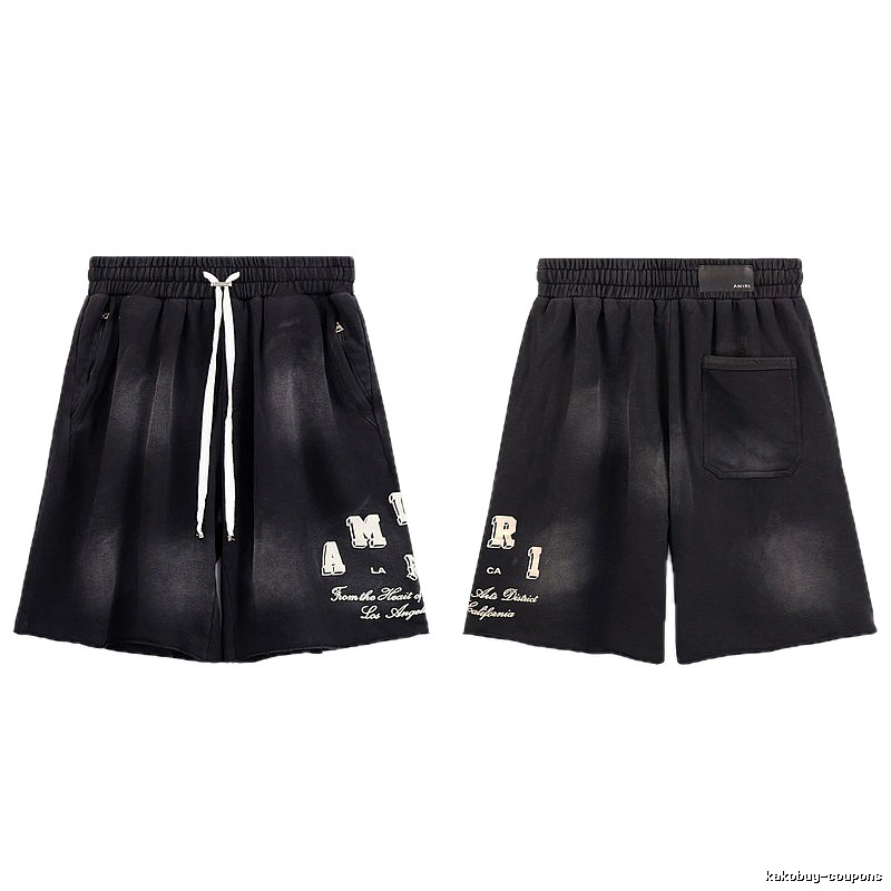 AMIRI Letter Print Street Style Black Shorts