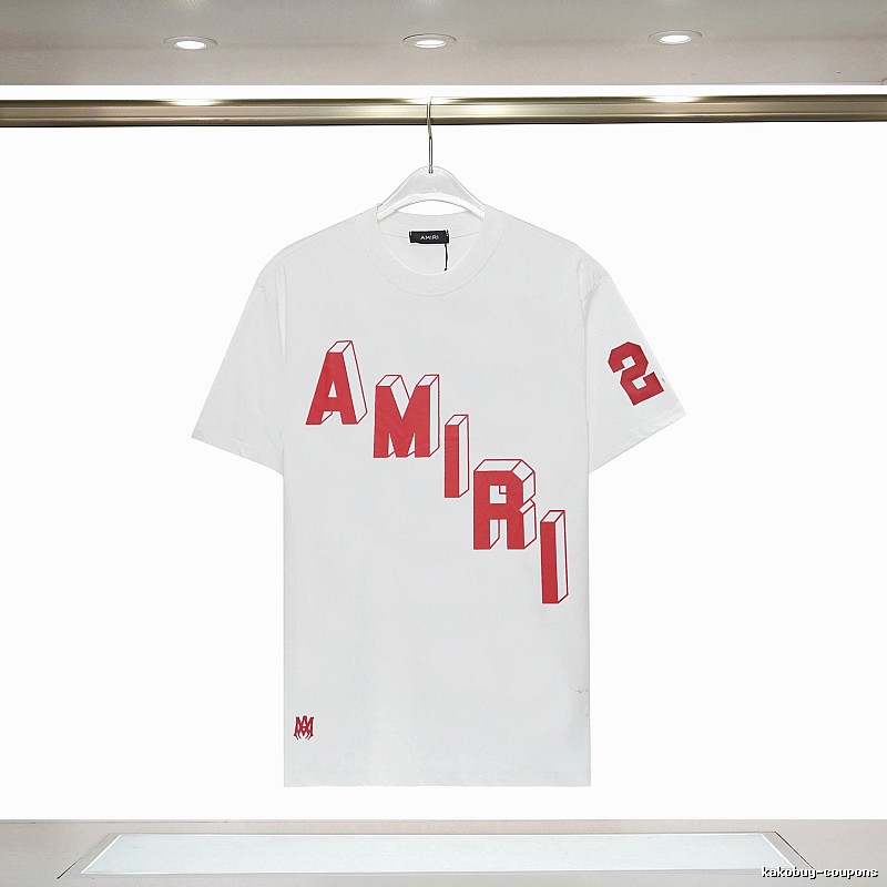 Amiri Patterned Graphic T-shirt White Blue Amiri with Signature Styling