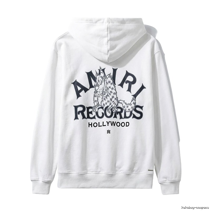 AMIRI RECORDS Series White Trendy and Cool Sweatshirt