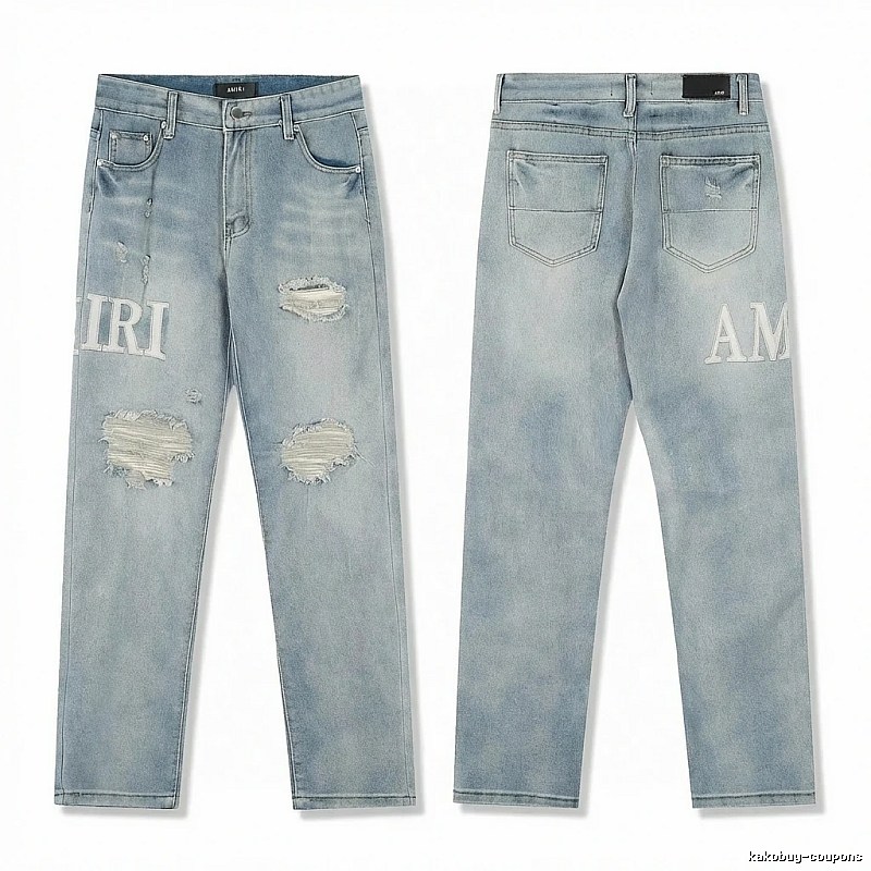 AMIRI Ripped Denim Blue Jeans