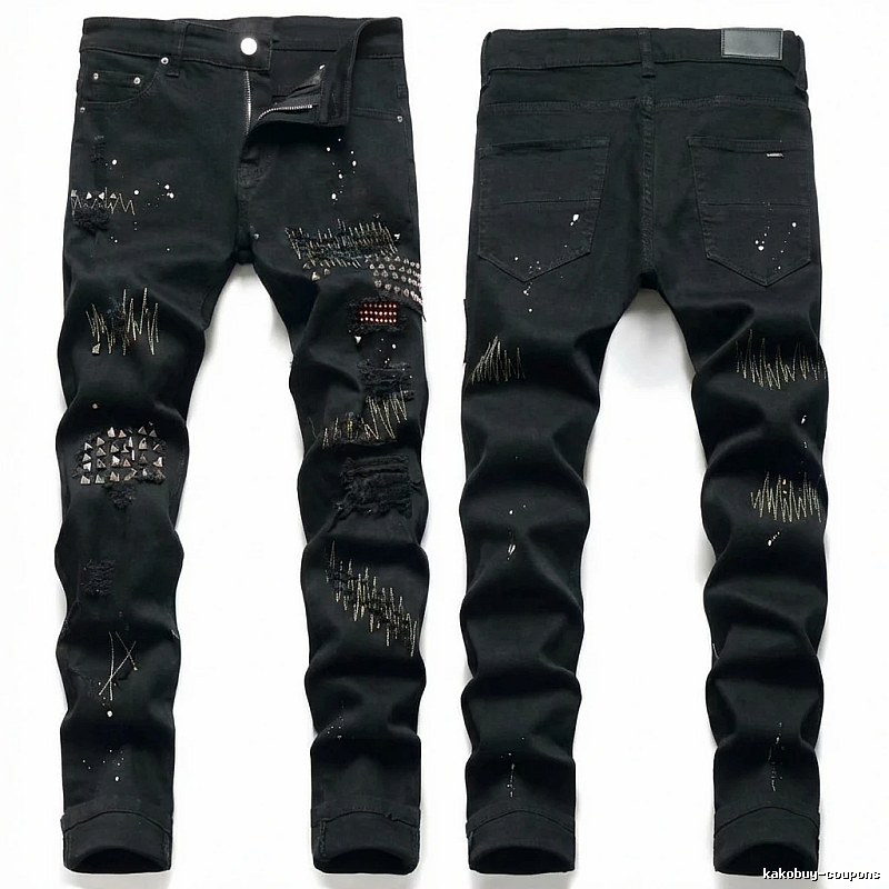 AMIRI Ripped Trendy Black Pants
