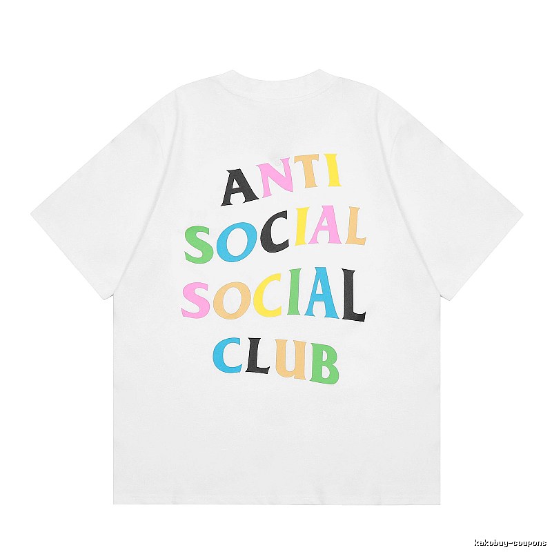 Anti Social Social Club Streetwear Logo T-shirt Black Orange Anti with Logo Accent