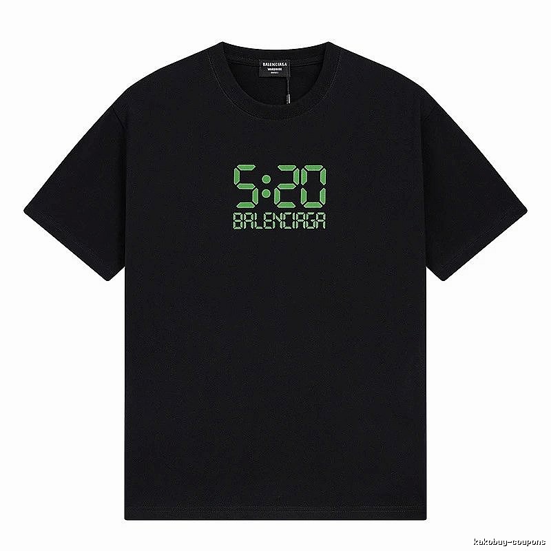 Balenciaga 5:20 Trendy Black Short Sleeve T-Shirt