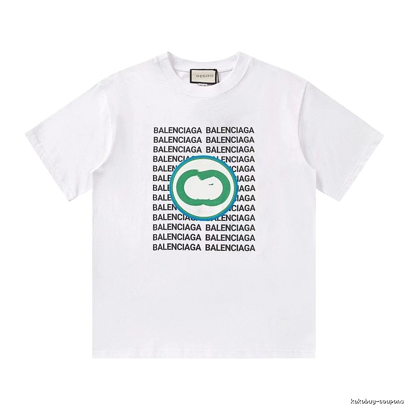 Balenciaga All-over Print Trendy Style White T-Shirt