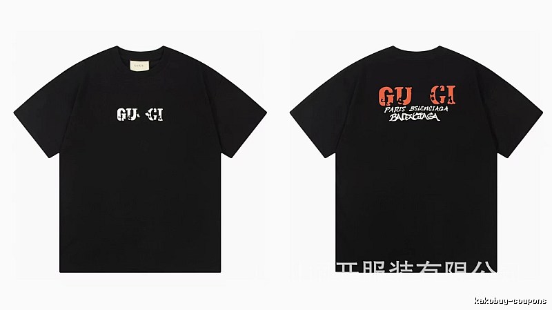 Balenciaga Co-branded Street Style Printed Black T-Shirt