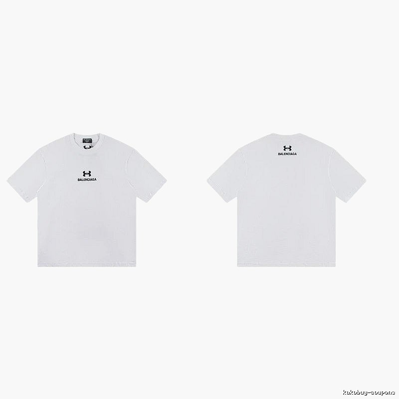 Balenciaga Co-branded Trendy Printed White T-Shirt