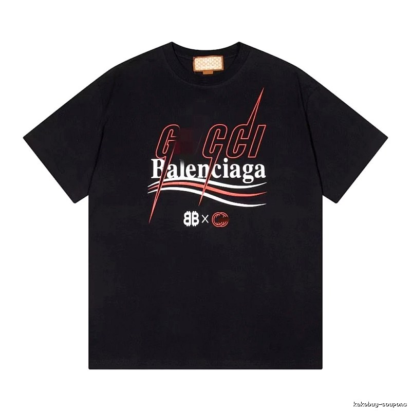 Balenciaga Co-branded Trendy Style Black Short-sleeve T-shirt
