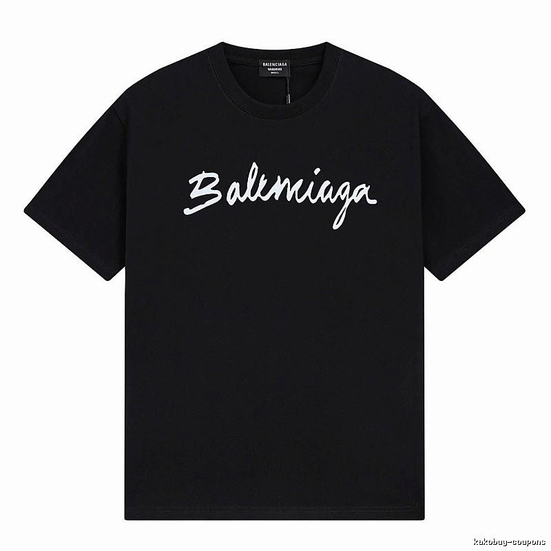 Balenciaga Handwritten Trendy Style Black T-shirt