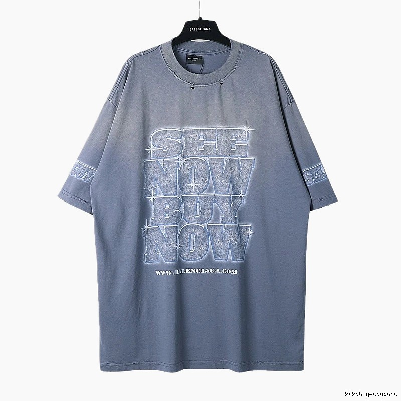 Balenciaga letter grey short-sleeve