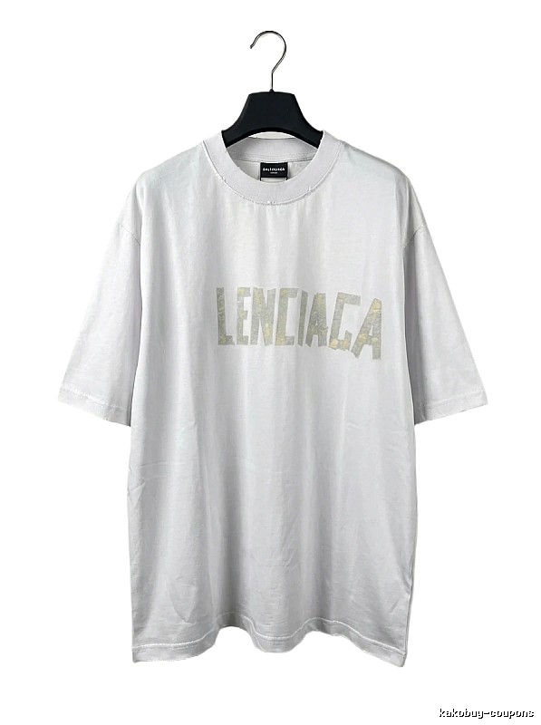 Balenciaga letter-style white T-shirt