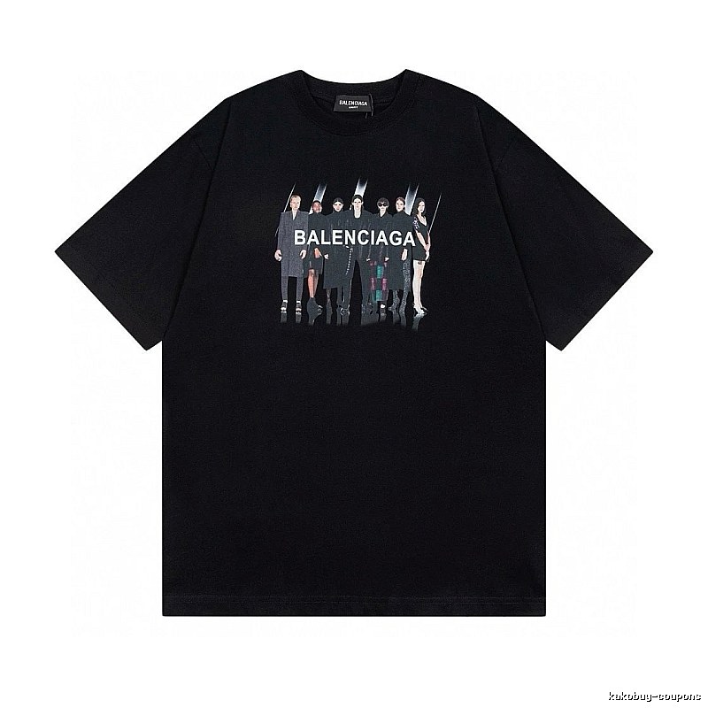Balenciaga Portrait Print Trendy Black T-Shirt