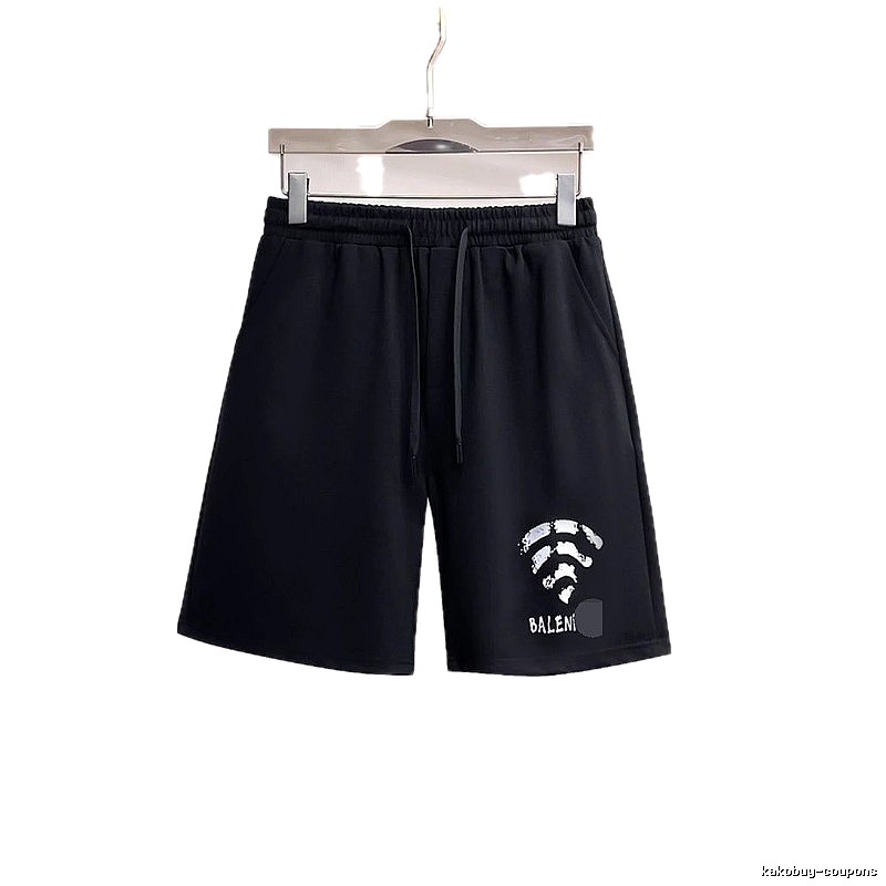 Balenciaga Printed Street Style Black Shorts