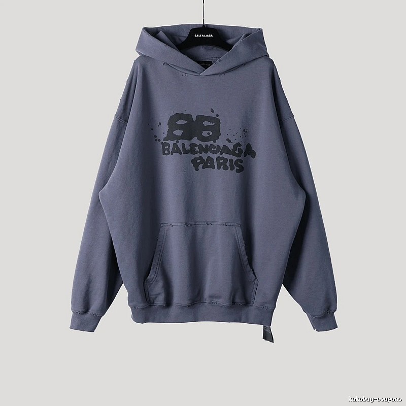 Balenciaga retro-style grey hoodie