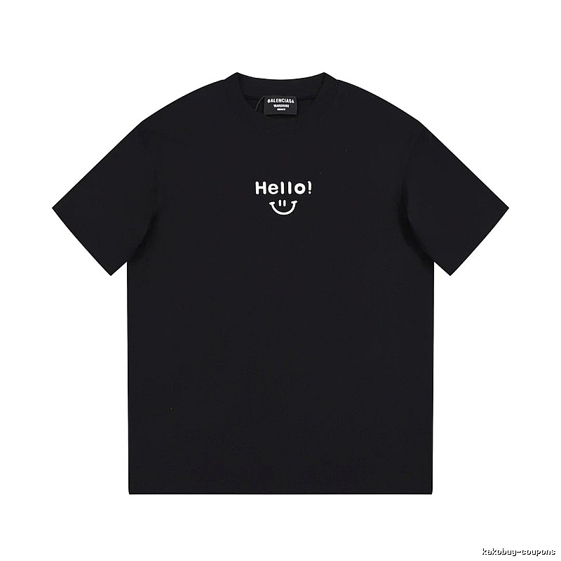 Balenciaga Smiley Print Street Style Black T-Shirt