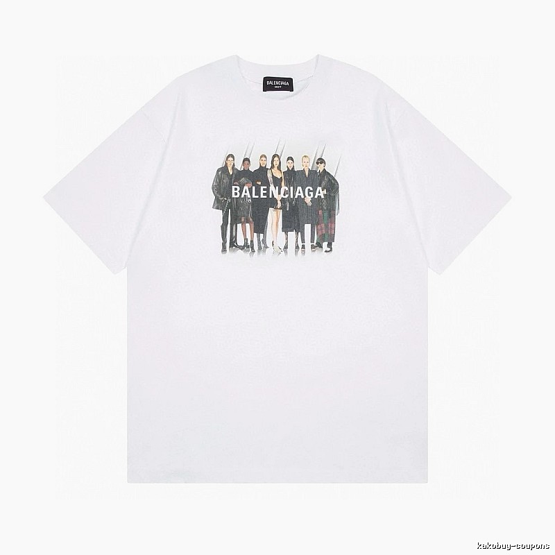 Balenciaga Trendy and Cool Style Portrait Print White T-shirt