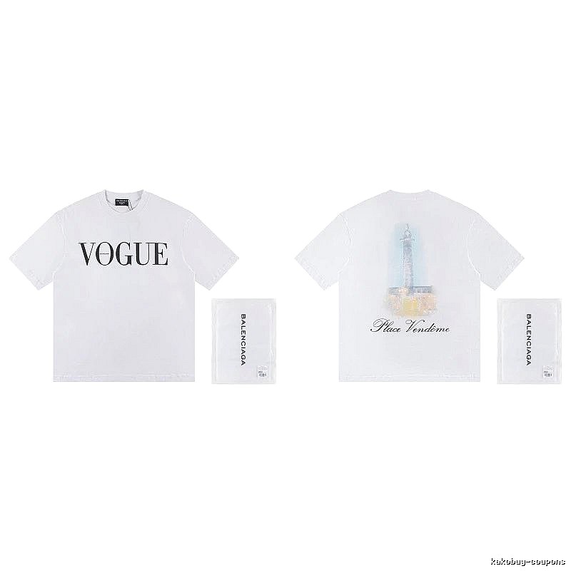 Balenciaga VOGUE Printed Trendy White T-Shirt